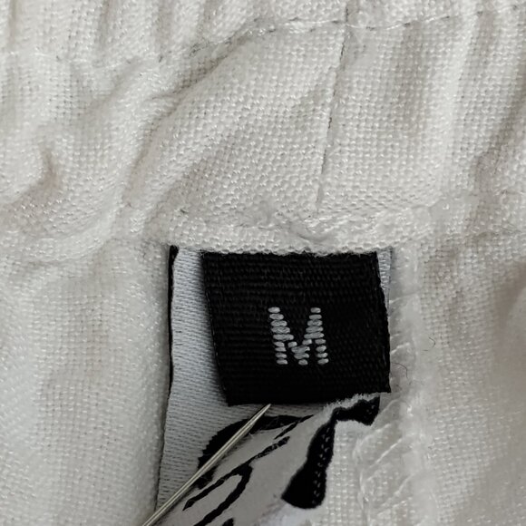 Chartou Linen Blend Lagenlook Pants Size M White With Pockets and Drawstring - Picture 6 of 9